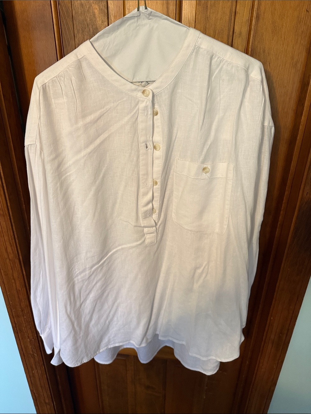 Madewell Lightweight White Button Henley Top